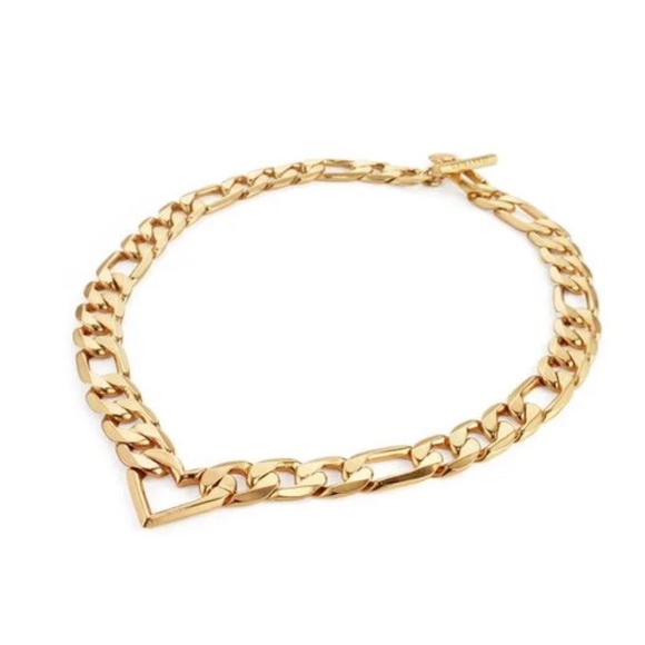 Jenny Bird Gold Vera Chain Heart Necklace 14kt gold dipped brass - Picture 2 of 10